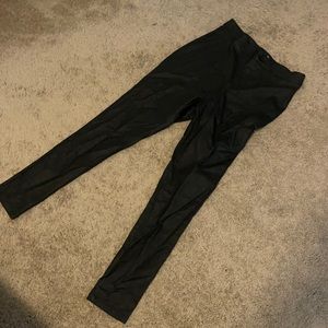 Black skinny faux leather pants